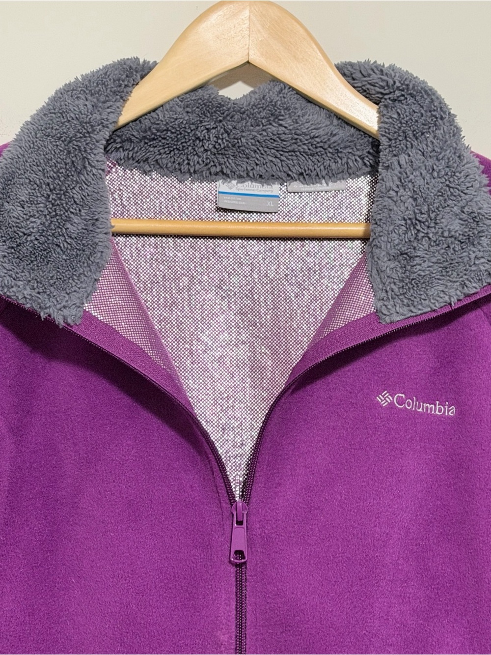 Columbia Purple Full-Zip Teddy Fleece Jacket - Picture 2 of 14